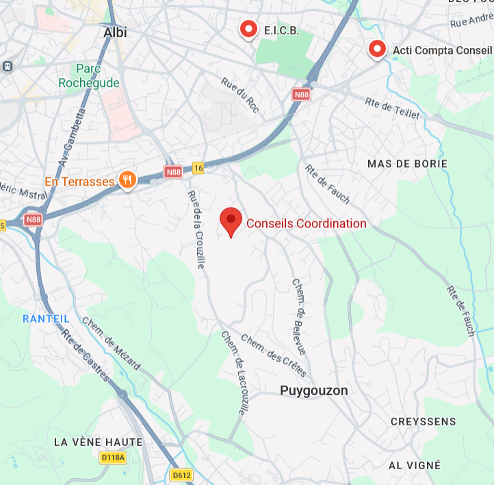 Localisation de Conseils Coordination, 20 rue Jean Rieux à Albi