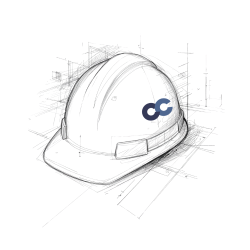 Casque de chantier aux couleurs de Conseils Coordination