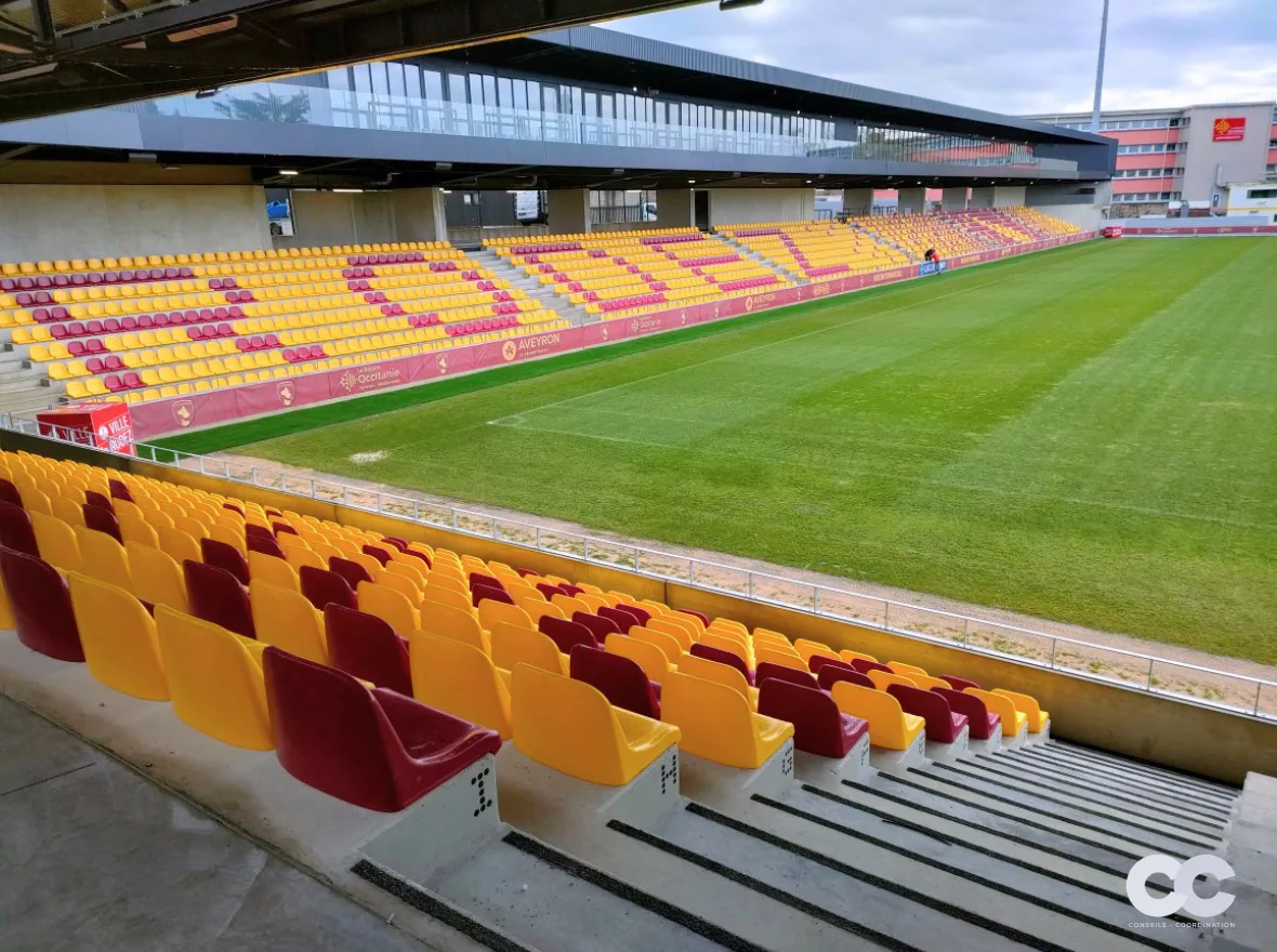 Chantier du stade Paul-Lignon à Rodez